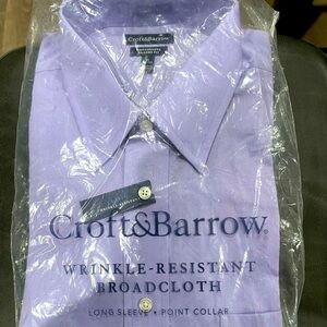 New men’s dress shirt, 16, 34–35 wrinkle resistant broad cloth, long sleeve